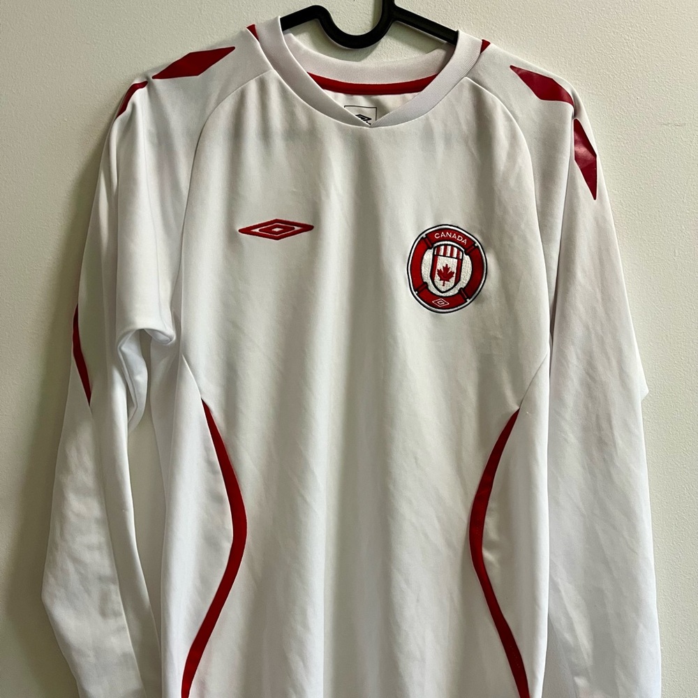 Youth 2000s Canada Umbro White Soccer Jersey Size Youth Large